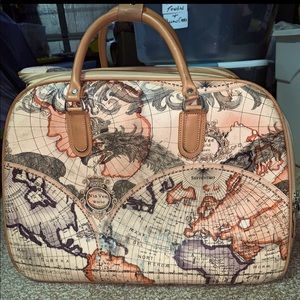 Via Vee Classic World Map Dufflebag/Rolling Luggage
